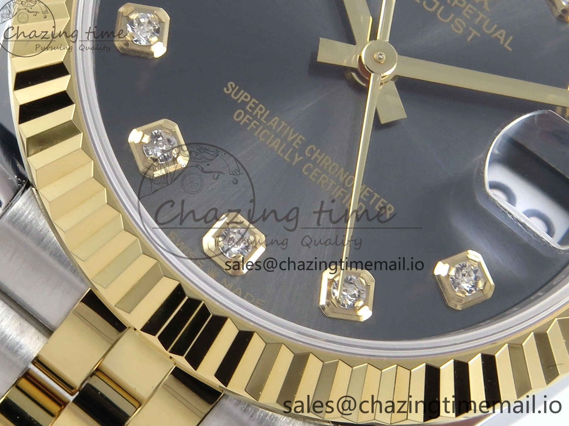 Best ETA 31 904L 278273 1:1 Edition Steel DateJust Bracelet Gray on YG 2688 SS Jubilee Diamonds Dial ARF 0206